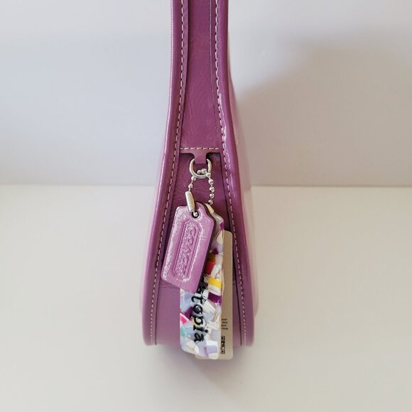 Coach CQ003 Coachtopia Ergo Crinkled Patent Leather Shoulder Bag Lilac Berry - Picture 3 of 7